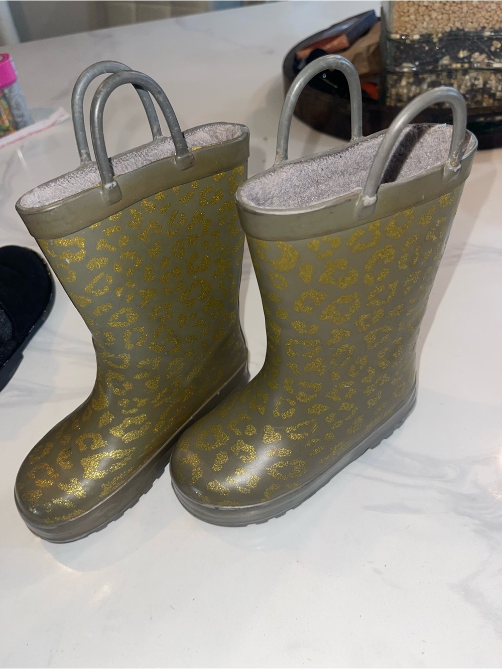Girls Glitter Rain Boots